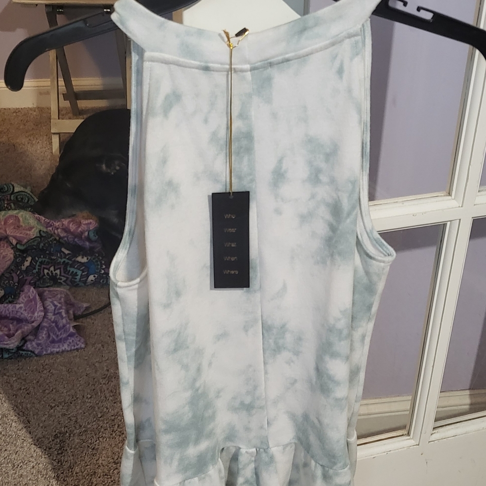 NWT W5 blue tie dye halter top M